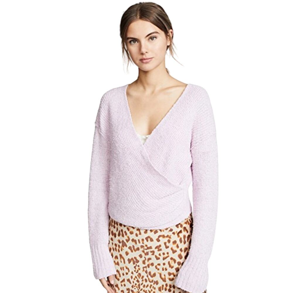 Free People Lilac Purple Nubby Wrap Sweater